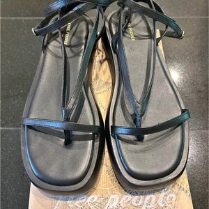 Free People Black Strappy Sandals
